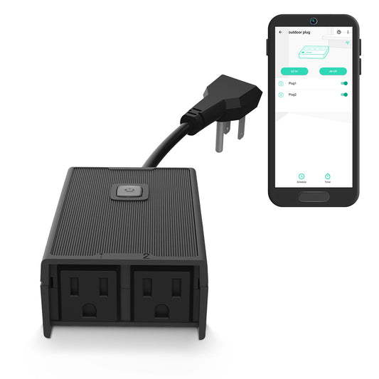 Smart Outdoor Plug, Two Independent Outlets, YoLink Hub Required