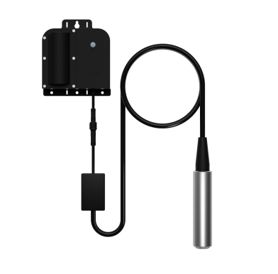 Water Depth Sensor Product with cable length of 32 ft, outdoor-rated and wireless.